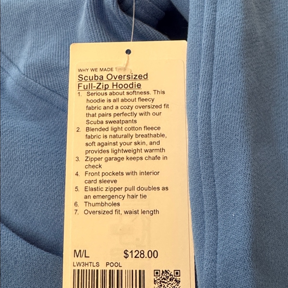 NWT Lululemon Scuba full zip hoodie M/L - Picture 3 of 4
